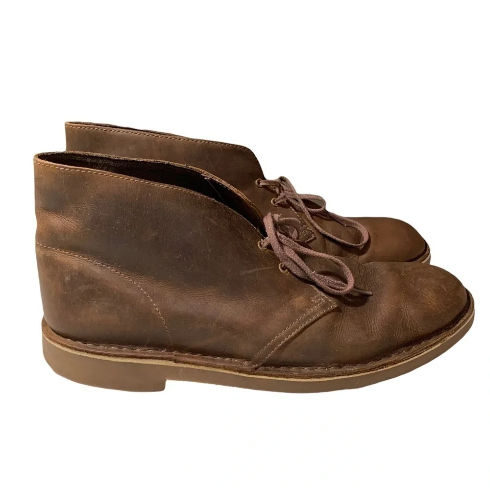 Clarks Men's Leather Chukka Boots Brown Ankle Shoes Size 12